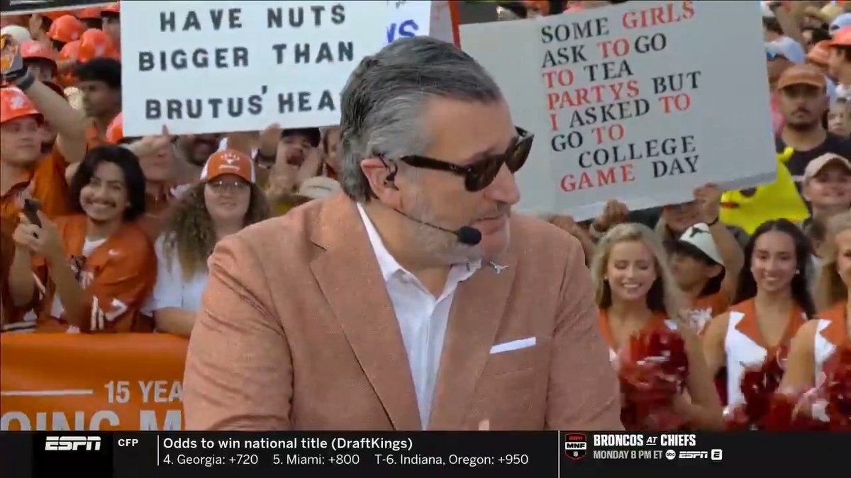 Ted Cruz interrupted during ESPN appearance by fired-up crowd chanting, "TED, YOU SUCK!"
