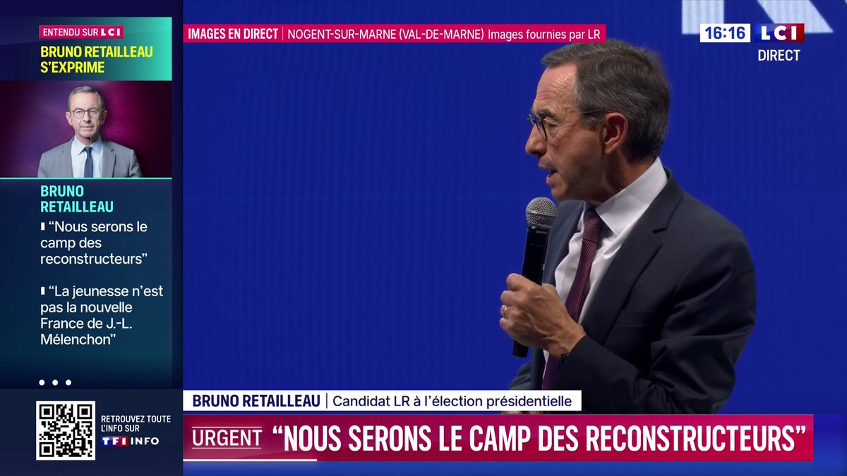 🗣️ "Jean-Luc Mélenchon est le champion des bonimenteurs", lance Bruno Retailleau lors de son discours de rentrée politique