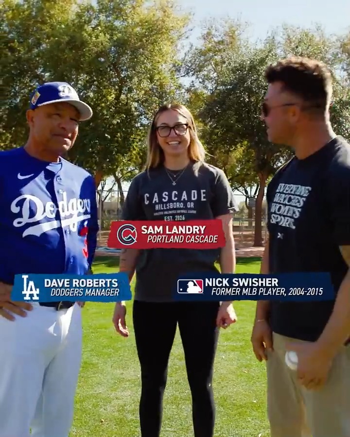 Did you know: Portland Cascade | AUSL star Sam Landry played at Oklahoma Softball with Dave Roberts' niece Ella Parker! Hear from the Dodgers manager and Landry on how they always strive to be the best on today's episode of Play Ball at 12pm ET.