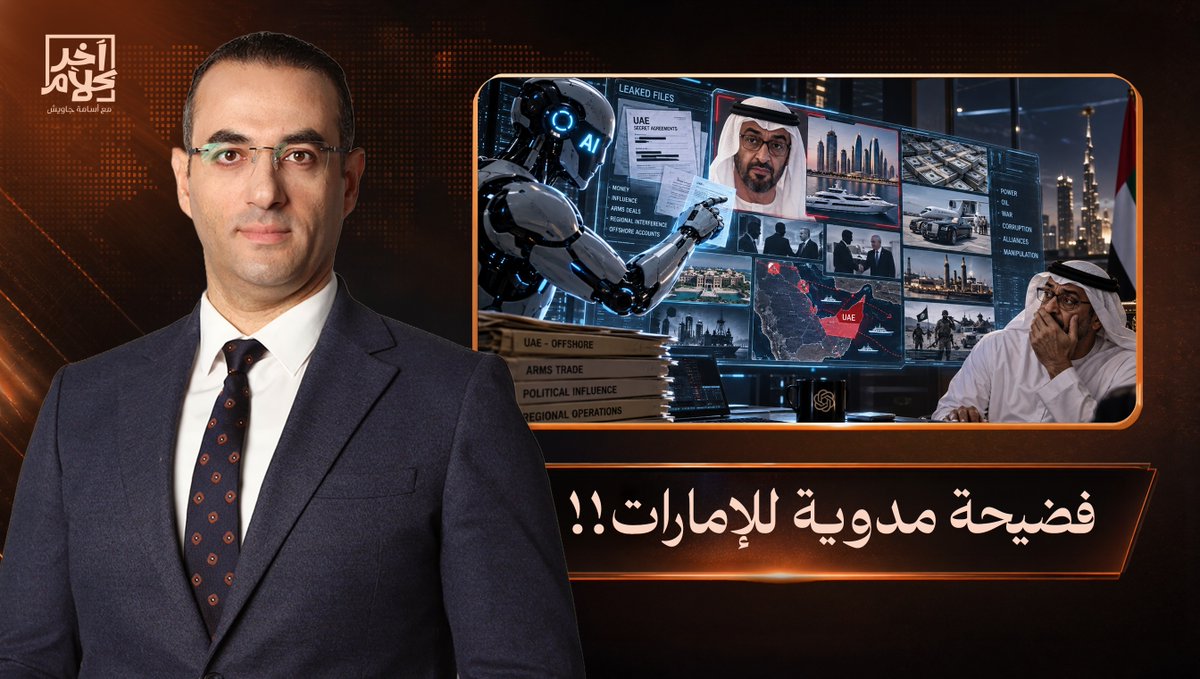 أسامة جاويش: فضيحة مدوية لولاد زايد.. اتهامات للإمارات باستخدام الذكاء الاصطناعي في عمليات مشبوهة!!