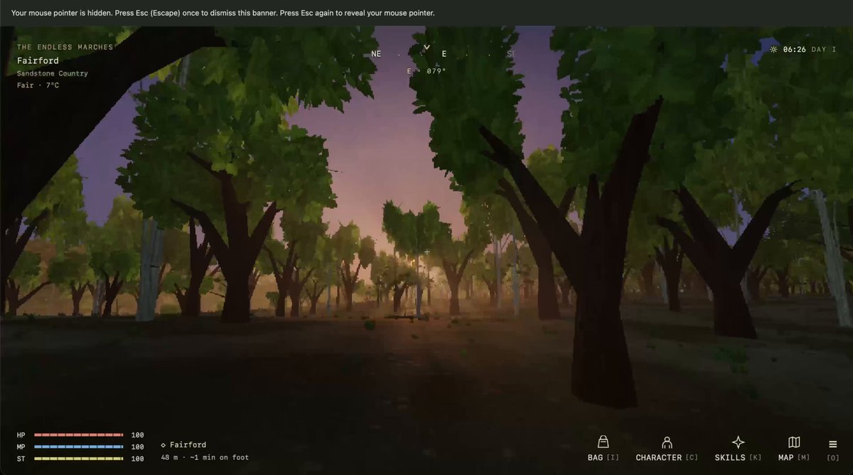 Please watch. This is a fully custom wasm + wgpu custom engine I'm having a ton of fun building with Astra. It can create amazing scene, the drawing distance is endless, like the world. Can't wait to have an actual game in it.