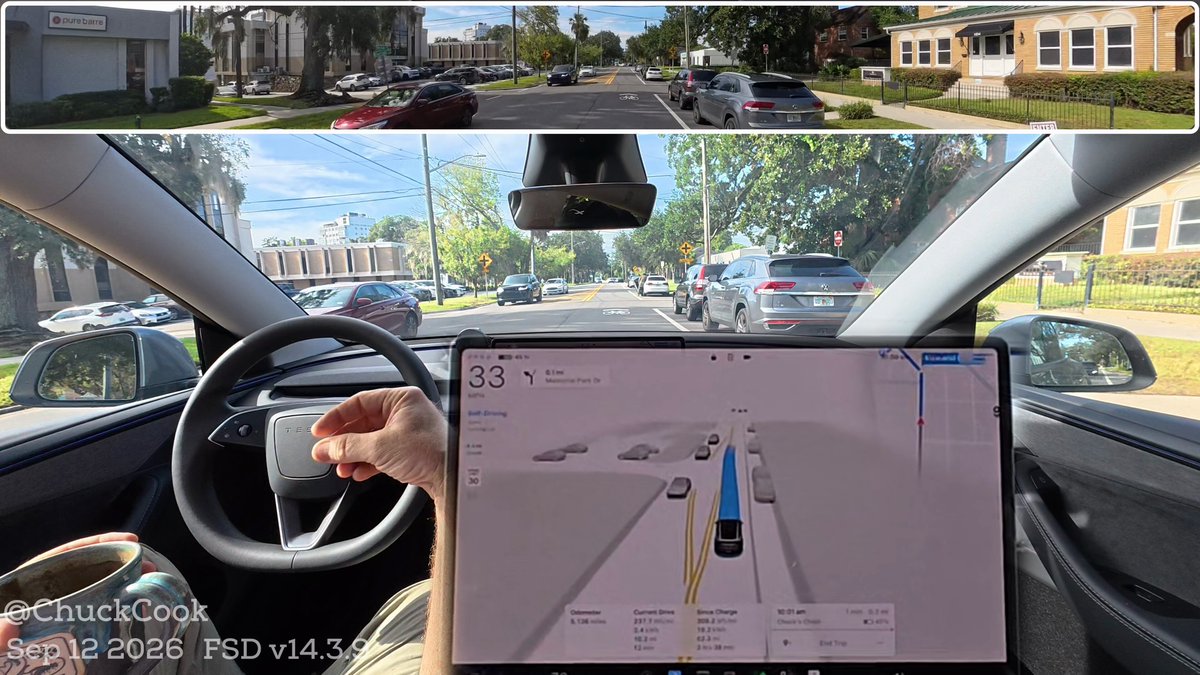Here is highlight #4 from my upcoming FSD v14.3.9 First Impressions Drive. You keep asking for it so I keep filming it. Here is the Chucks Chain test on this version. Tesla AI