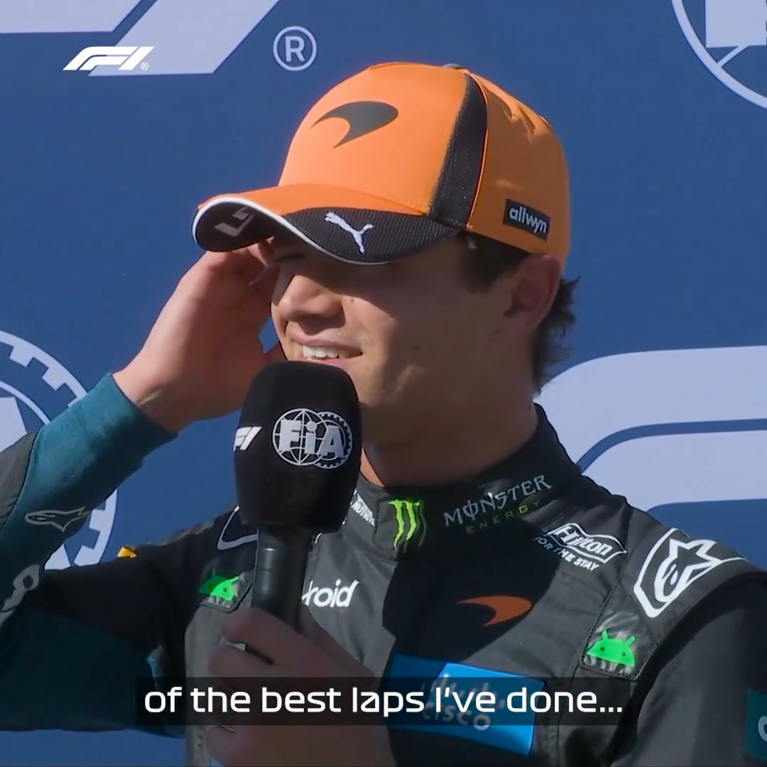 One of the best laps of Lando's career to date? 🔥 A suitably beaming reigning Drivers' Champion 🤩 #F1 #SpanishGP