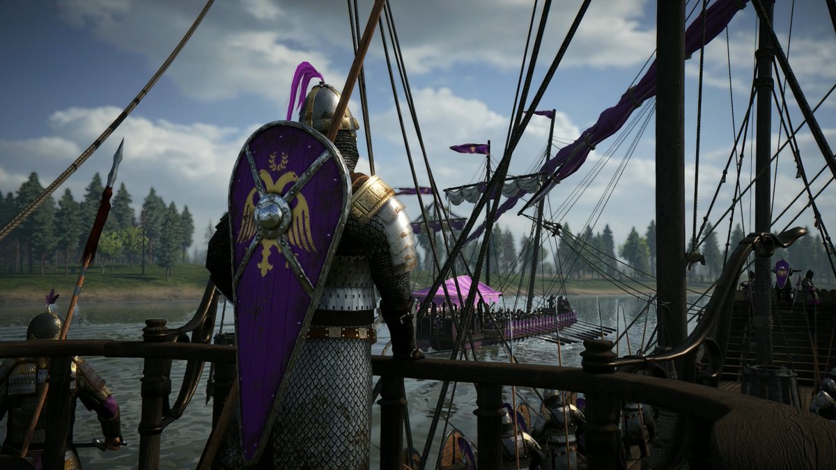 The banners of the Empire and Vlandia meet upon the waves. ⚔️ One fleet will claim the sea. The other will sink beneath it. Who leaves these waters victorious? 👀 Drop your pick in the comments! #mountandblade #bannerlord #warsails