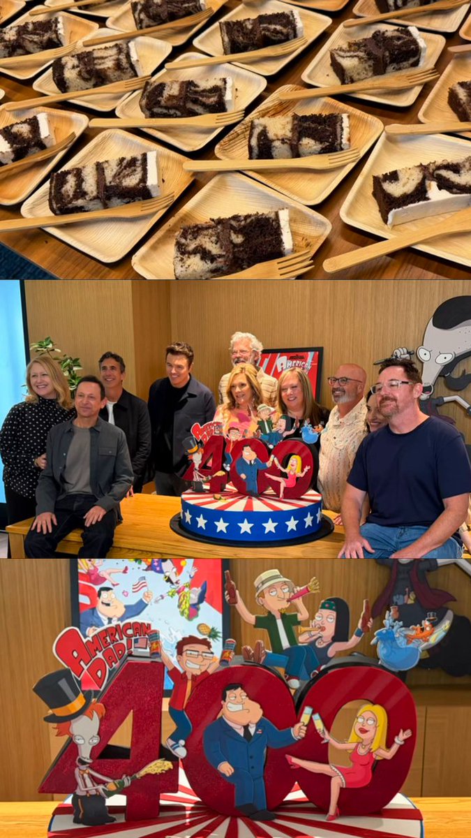 Who wouldn’t want a piece of this cake? 400 episodes with the American Dad! cast and crew calls for a celebration!