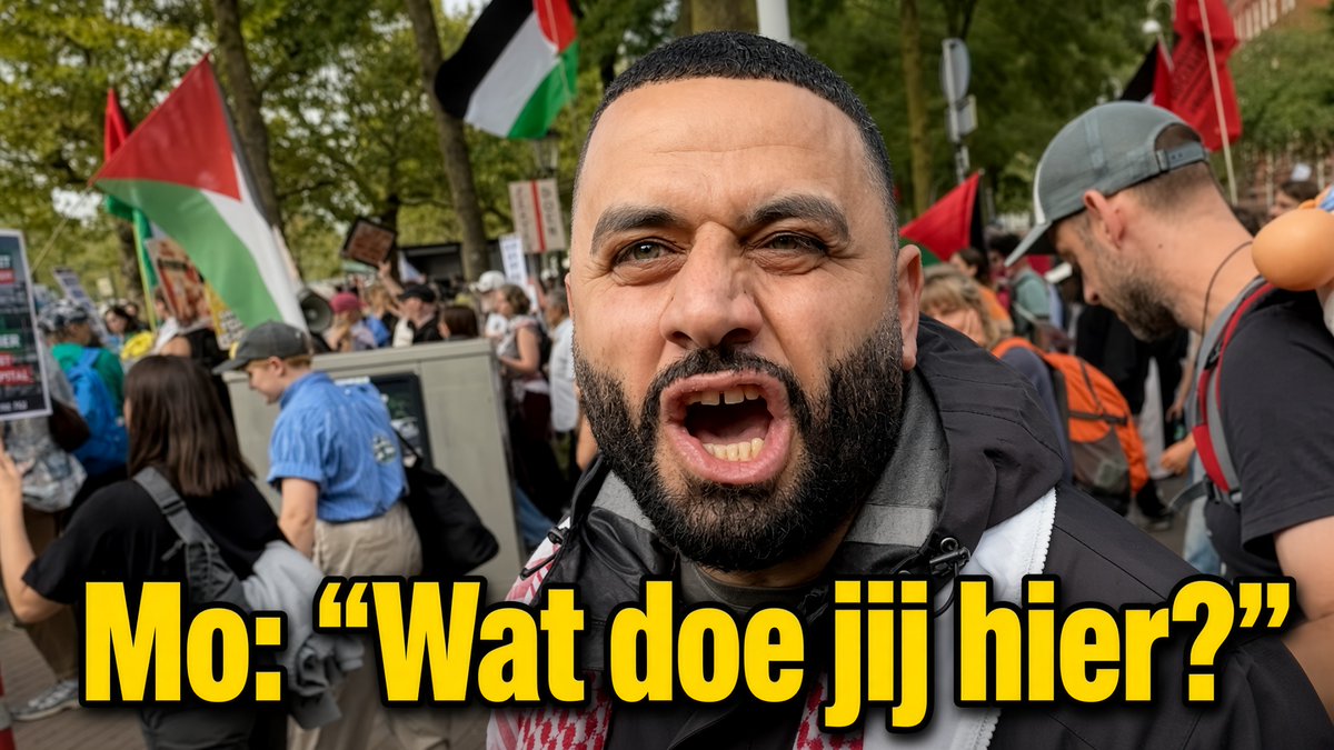 "Wat doe jij hier? Ben je bang voor mij?" Intimidatiepoging door Mo op de Klimaatmars in Amsterdam. Van dichtbij schelden en uitdagen, maar Eppo blijft uiteraard gewoon rustig doorfilmen. 🎥 Steun via #Klimaatmars #Amsterdam