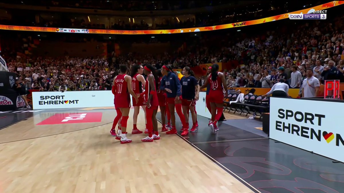 🏀 #FIBAWWC 🇺🇸 Team USA est en finale de la Coupe du Monde ! 🇫🇷 Rendez-vous demain à 20H pour la FINALE face à la FRANCE sur beIN SPORTS 1 !