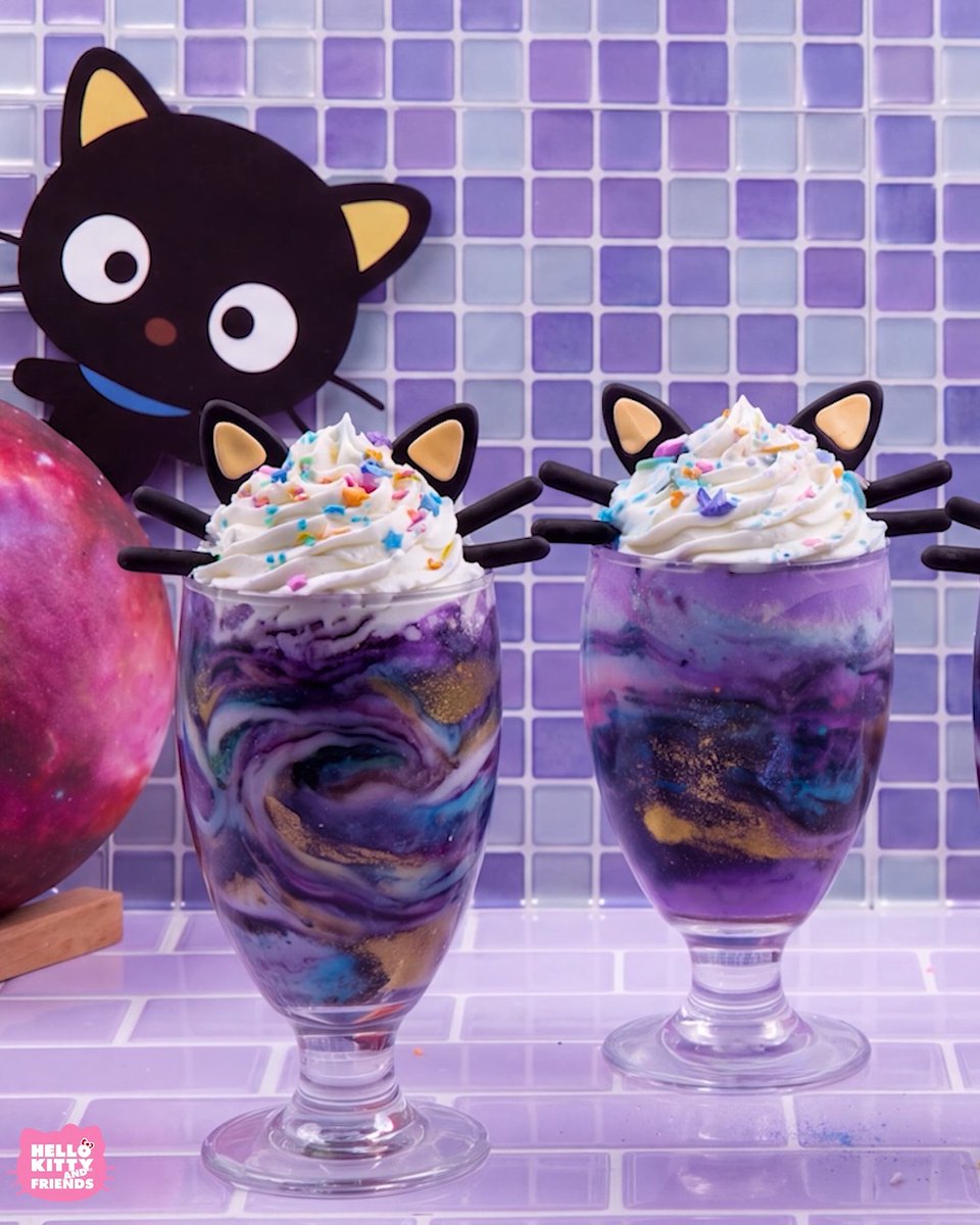 What's better than a milkshake? A Chococat galaxy milkshake! 🌟🍫 Follow along as we swirl together a sparkly treat inspired by the stars on the Hello Kitty and Friends YouTube channel.