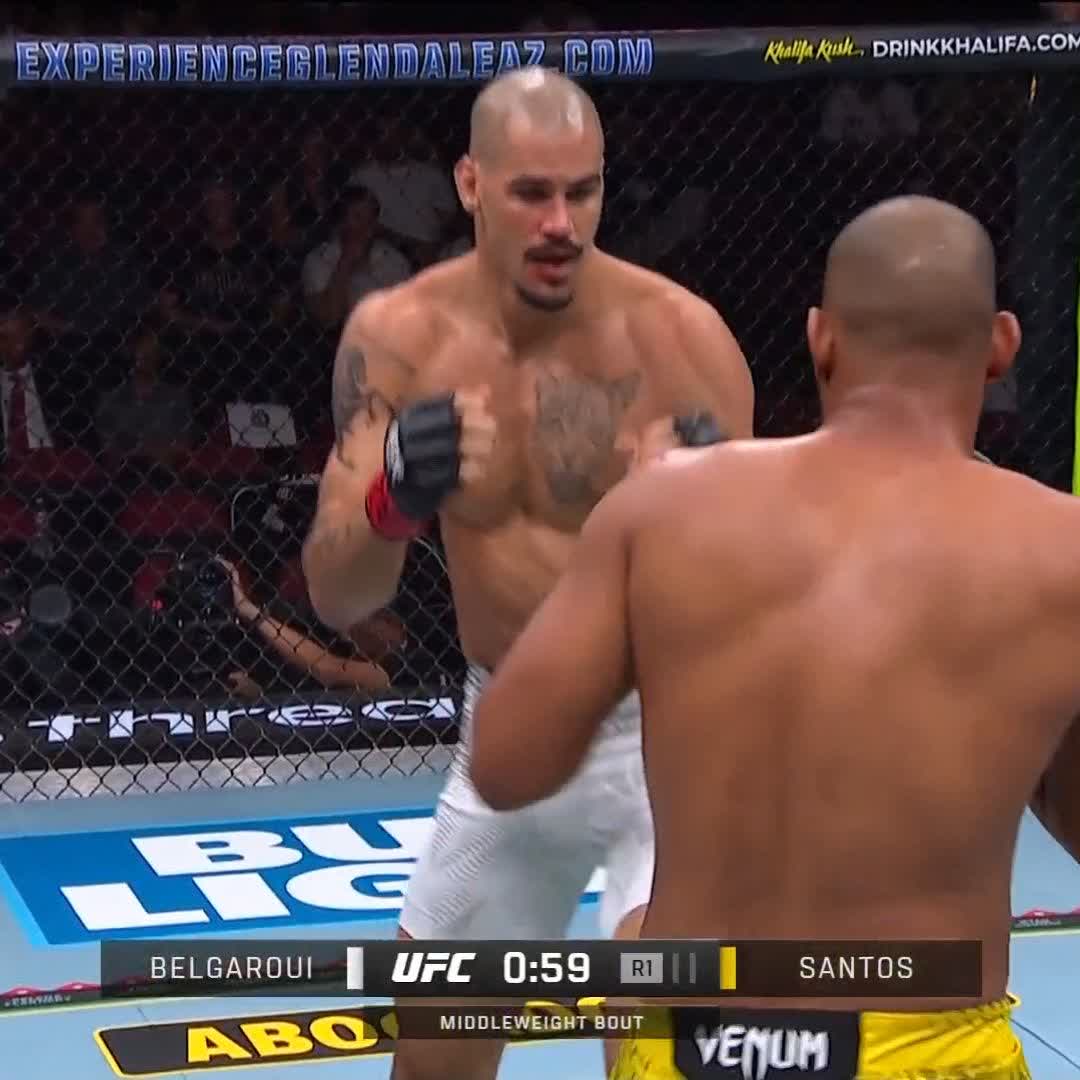 Yousri Belgaroui 🇹🇳 DÉTRUIT son adversaire en fin de premier round ! C’EST UNE MENACE ! 🤯 #UFCNoche