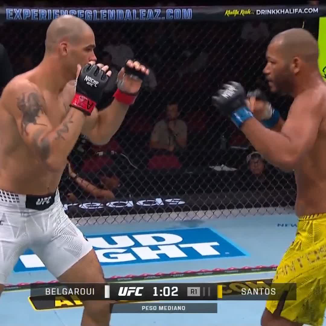 YOUSRI BELGAROUI WITH THE DOMINANT FIRST ROUND KNOCKOUT 😳 #NocheUFC