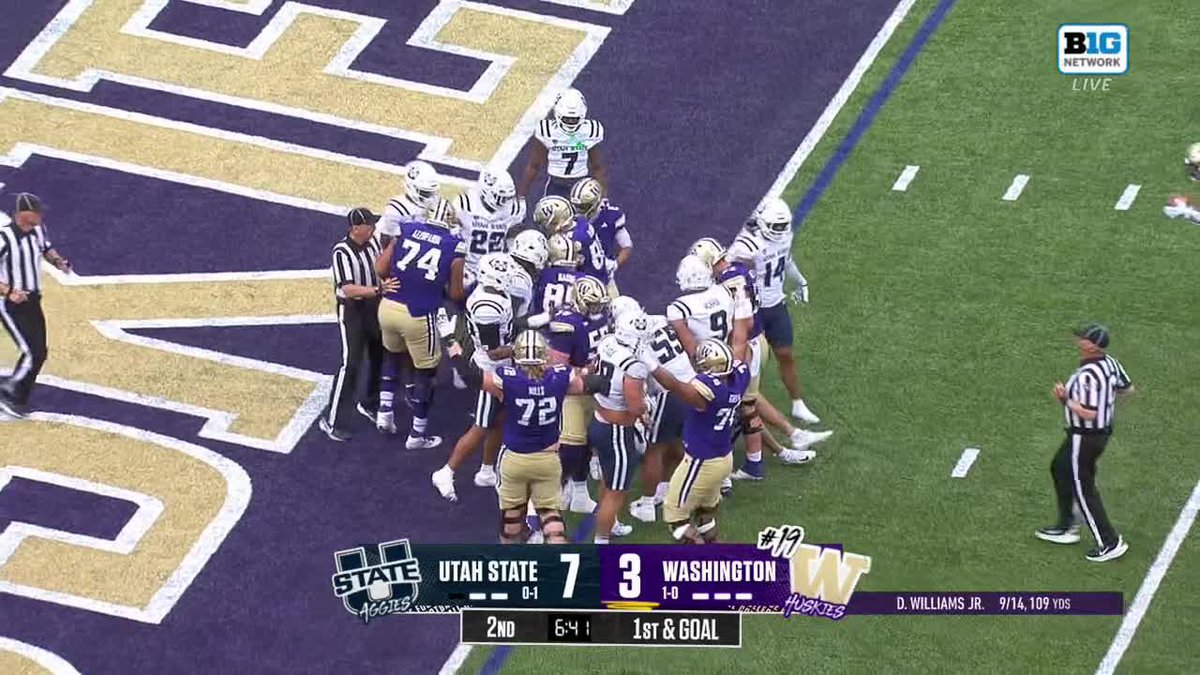 Ansu Sanoe gives Washington Football the lead with his first career rushing TD 🙌 Watch on Big Ten Network