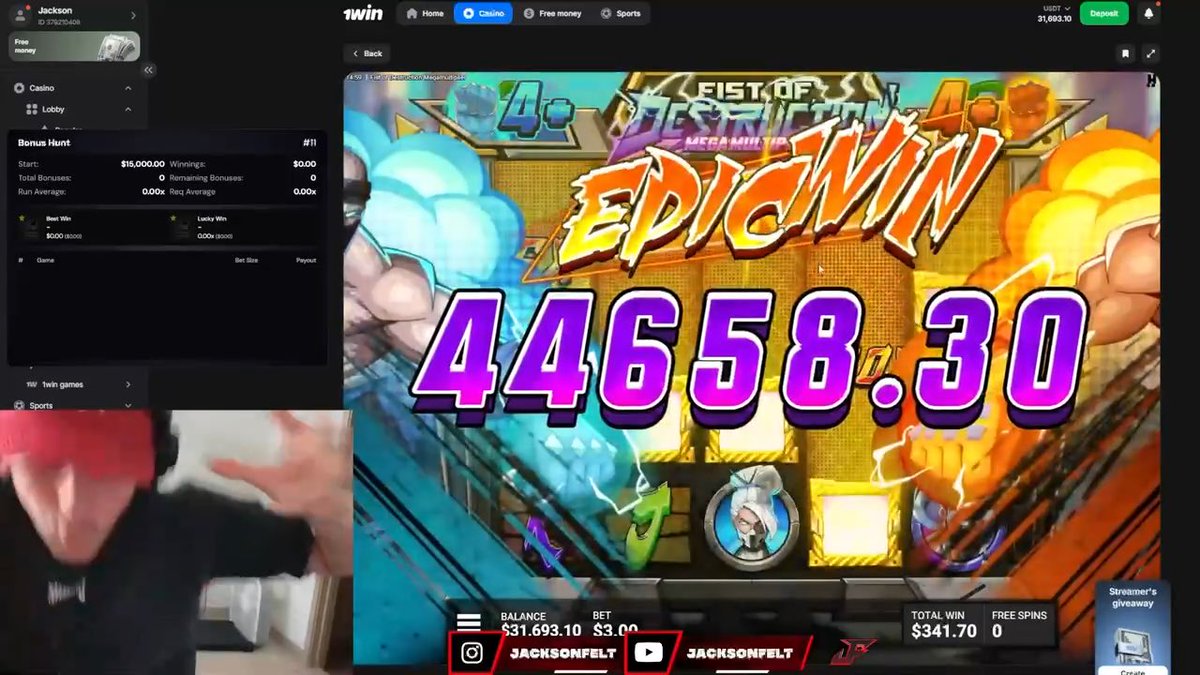 THATS WHY YOU CHASE 👊💥 Fist of Destruction MAX WIN on 1win Giving away $500 under this post, LIKE/RT & Sign up on 1win under code Jacksonfelt 🎁