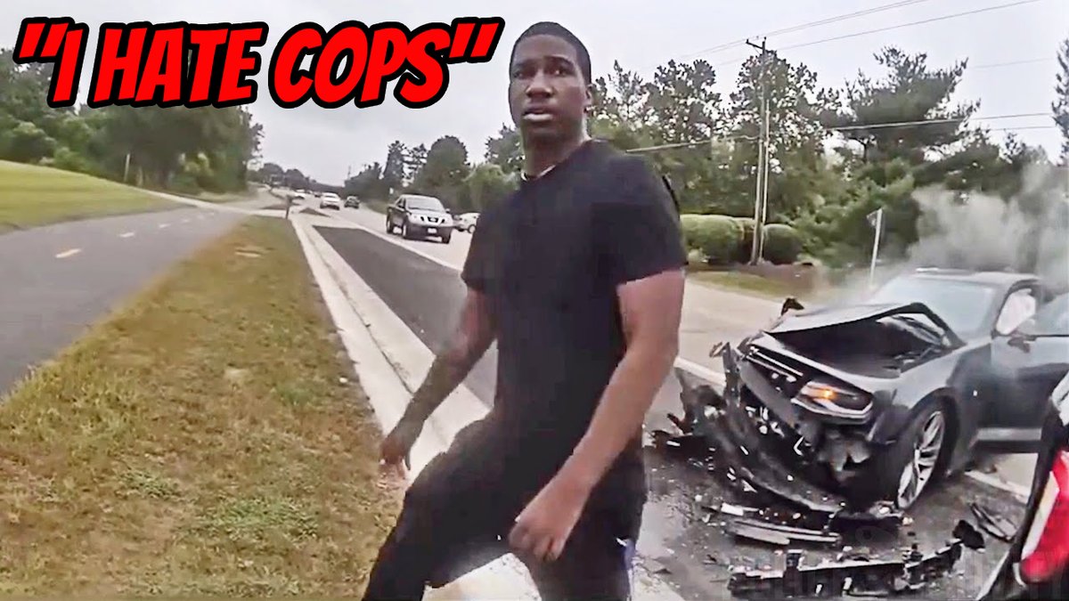 Bro Crashes Into Cop Car Because He Hates Cops 😳 FULL VIDEO 🤯 #cops #police #bodycam