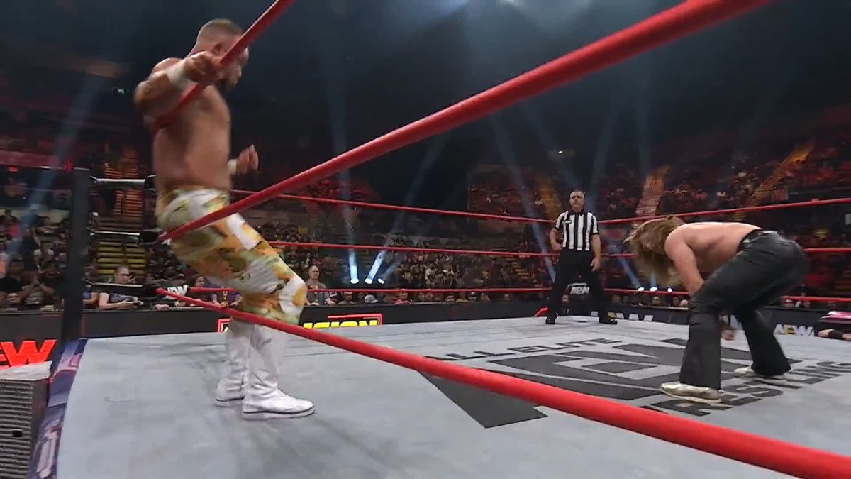 .BASTARD with the assist, and The Dogs get the pin! Watch #AEWCollision LIVE on TNT &amp; HBO Max