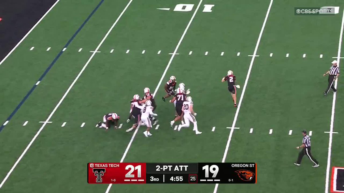 Braden Atkinson making something happen! Oregon State Football has tied it up against Texas Tech. CBS | Paramount+