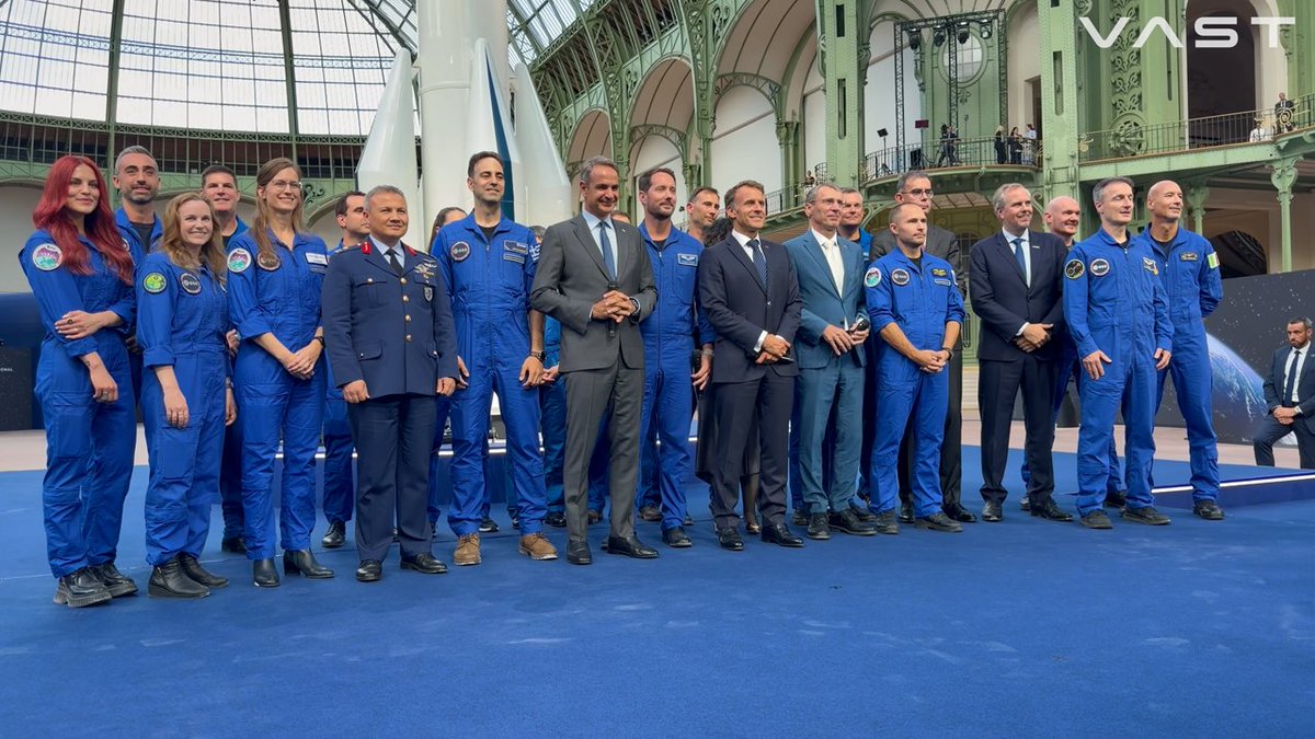 French President @emmanuelmacron and Greek Prime Minister Kyriakos Mitsotakis announced @astrovenator will join Vast-PAM-1 astronauts Thomas Pesquet and Aleš Svoboda. The mission is scheduled for 2027 to the International Space Station in partnership with NASA.