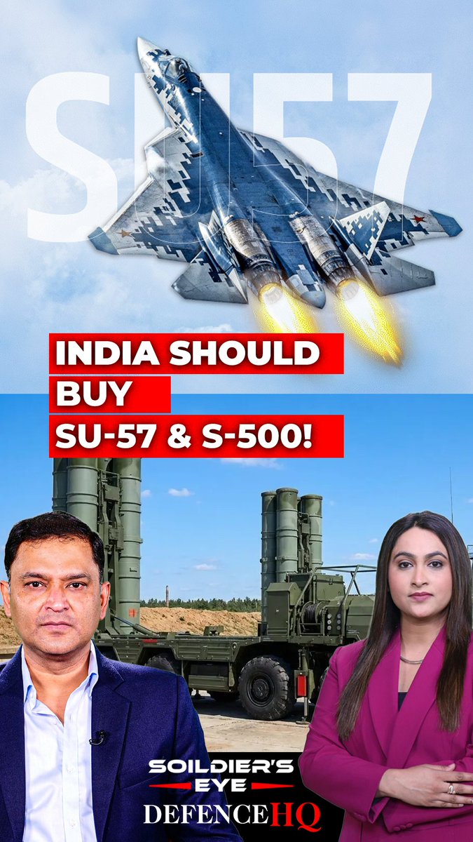 Should India Accept Russia’s SU-57 & S-500 Mega Offer? Should India go for Russia’s SU-57 fighter jet and S-500 air defence system? In this episode of Soldier’s Eye, Major Gaurav Arya explains why India may have a limited strategic window to negotiate a major defence deal with Russia. He argues that India should push for complete transfer of technology, access to source code and greater control over the systems it acquires. Major Arya also explains why India should consider a larger SU-57 order instead of limiting itself to a few squadrons, and how such a deal could strengthen India’s indigenous defence capabilities. Divya Kochar Major Gaurav Arya (Retd)