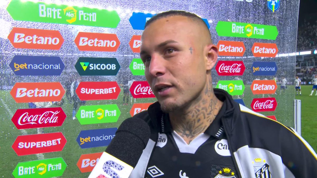 "Estou me sentindo em casa com a camisa do Santos, na Vila Belmiro... é muito especial." 🎙️ Everton Cebolinha, após Santos 2x1 Cruzeiro. 🎥 sportv | ge