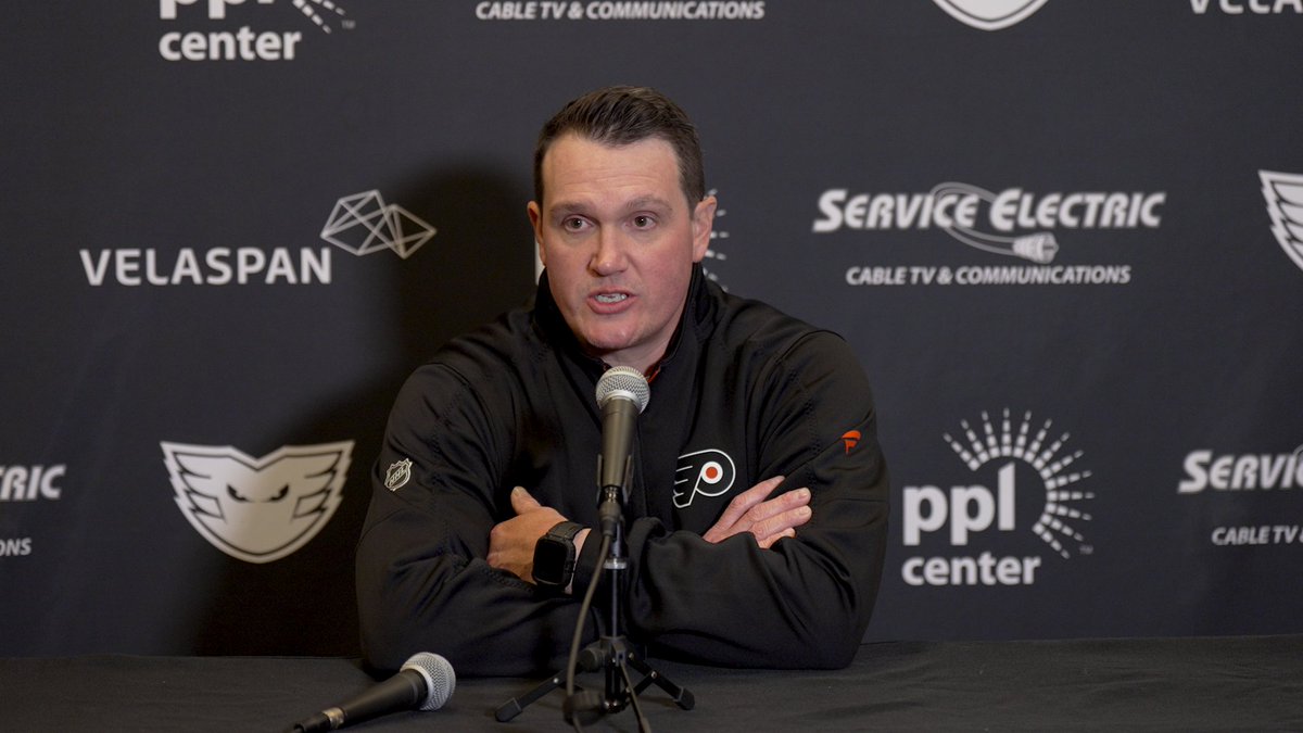 The Orange &amp; Black met with the media following Saturday’s 3-2 win over the Rangers in the Rookie Series. #LetsGoFlyers