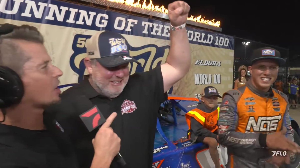 🥹 A monumental win for car owner Tye Twarog! #World100 🌍 | September 12 | Live on FloRacing 📺
