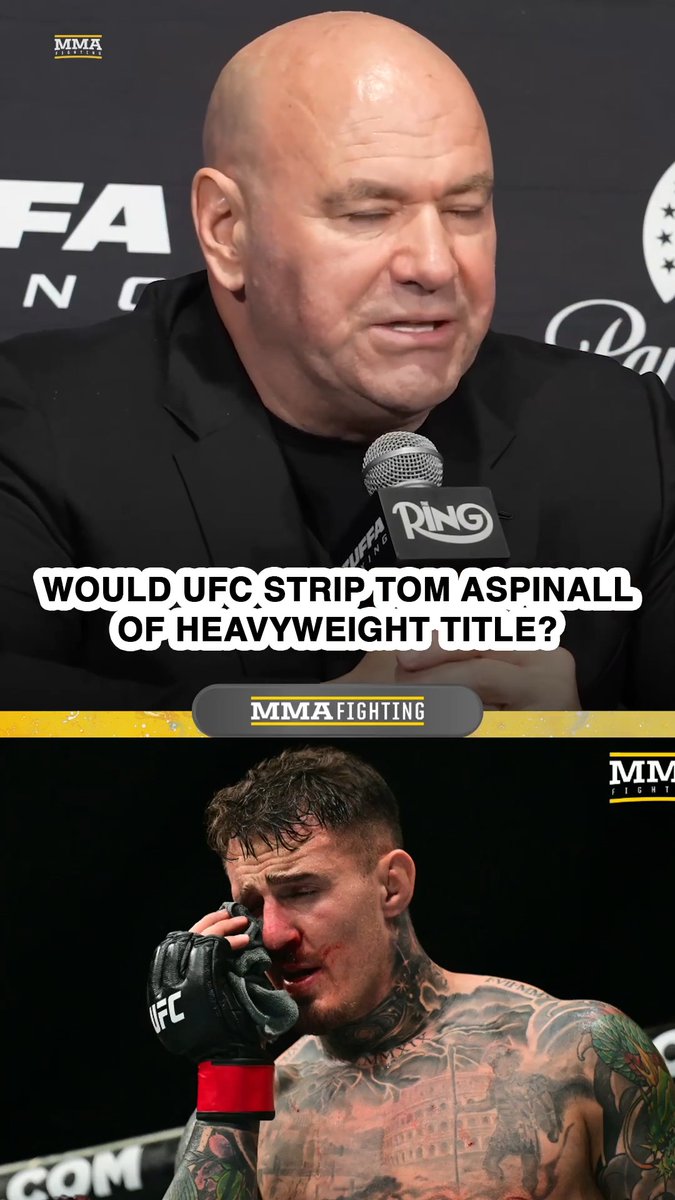 Dana White addresses Tom Aspinall possibly vacating his #UFC heavyweight title: "We’ll definitely be talking about that. Like, Valentina [Shevchenko] doesn’t want to tie up the division, and I’m assuming Tom feels the same way."
