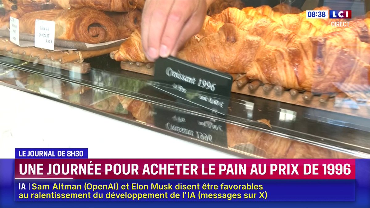 🥖 Une journée pour acheter son pain et ses croissants au prix de 1996 ! ➡️ Une baguette à 55 centimes d'euros, c'est le prix inédit proposé ce dimanche dans les boulangeries Kayser pour fêter leurs 30 ans. ➡️ Les croissants sont aussi au prix de 1996 soit 60 centimes !