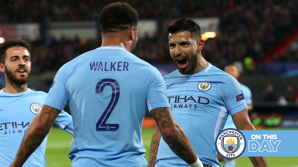 #OnThisDay: Feyenoord 0-4 #ManCity [2017] ⚽️ [2’, 63’] John Stones ⚽️ [10’] Sergio Kun Aguero ⚽️ [25’] Gabriel Jesus