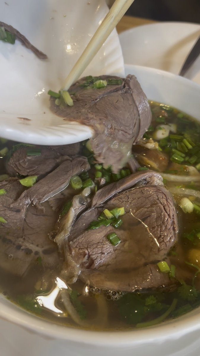 🇻🇳🍜 #เดชาพากิน วันนี้พากินรอบบ้านที่สะพานควาย "NGON Noodle" เล็งไว้นานแล้วว่าเอ๊ะ มีร้านอาหารเวียดนามอยู่ตรงนี้ ไว้ลองมากินดีกว่า ก็เลยเดินจากแยกสะพานควายลงสะพานมาฝั่งถนนสาลีรัฐวิภาค (ดูตามในคลิปก็ได้) แล้วสั่งแบบคน 2 คนที่คิดว่าตัวเองกินไหว😂 อันนี้ก็น่ากิน อันนั้นก็น่ากิน สั่งมาปึ๊บ โต๊ะคือเต็มไปหมด เลยขอรีวิวแยกเป็นเมนูไปเลย 🍜 เฝอเนื้อ ชามนี้มาก่อนเลย น้ำซุปร้อน ๆ หอมเครื่อง ซดแล้วคล่องคอมาก เส้นเฝอนุ่มลื่น เนื้อมาเป็นชิ้น ๆ กินพร้อมหอมใหญ่กับผักแล้วกำลังดี ยิ่งใส่พริกกับบีบมะนาวเพิ่มหน่อยคือรสเปิดขึ้นมาเลย ซดเพลินจนรู้ตัวอีกทีน้ำซุปหายไปครึ่งชาม😋 🌶️🌿 เฝอเนื้อ + โหระพา + พริกสด ขอแยกอันนี้เพราะหลังใส่เครื่องแล้วเหมือนเปลี่ยนร่าง 5555 โหระพาใส่มาแบบไม่ต้องเกรงใจ หอมขึ้นชัดมาก แล้วพริกสดช่วยตัดน้ำซุปให้มีความแซ่บ ๆ กินเนื้อสลับกับโหระพาคือดี ใครชอบรสจัดแนะนำให้ปรุงแบบนี้ 🦐 ปอเปี๊ยะสดกุ้ง อันนี้เห็นกุ้งผ่านแผ่นแป้งมาแต่ไกล ตัวค่อนข้างแน่น ข้างในมีทั้งกุ้ง เส้น และผักสด กัดทีเดียวได้ทั้งความเด้งของกุ้ง ความกรอบสดของผัก แล้วแผ่นแป้งก็นุ่มหนึบ จิ้มน้ำจิ้มให้ฉ่ำ ๆ แล้วกินทั้งคำ อร่อยแบบสดชื่น ไม่หนักท้อง 🥬 แหนมเนือง จานนี้มาอลังการมากกก ทั้งหมูย่าง ผัก เส้น เครื่องเคียง ผลไม้ แผ่นแป้ง แล้วน้ำจิ้ม เรียกว่าพื้นที่โต๊ะหายไปเลย หมูย่างมาหอม ๆ มีความฉ่ำและเกรียมนิด ๆ ตรงขอบ เอาแผ่นแป้งมาห่อหมู ใส่เส้น ใส่ผัก ใส่เครื่องเคียงให้แน่น แล้วราดน้ำจิ้มลงไป คำเดียวมีครบทุกรสทุกสัมผัส ทั้งหอม หวาน เค็ม เปรี้ยว สด กรอบ หนึบ ยิ่งเป็นคนชอบผักคือเพลินมาก ห่อแล้วห่ออีก ☕️🥛 กาแฟเวียดนาม ปิดท้ายด้วยกาแฟที่มาเป็นเลเยอร์สวยมาก ด้านล่างนมขาว ๆ ด้านบนกาแฟเข้มพร้อมโฟมฟู ๆ ก่อนคนคือถ่ายรูปก่อน เพราะสวยยย🤣พอคนรวมกันแล้วได้กาแฟเข้ม ๆ ตัดกับความมันหวานของนม ปกติเราชอบอยู่แล้ว เพราะจะมีความหอมเหมือนงาคั่วด้วย กินหลังของคาว คือจบมื้อได้ดีเลย สรุปมื้อนี้คือสั่งเยอะจริง แต่กินสนุกทุกจาน โดยเฉพาะคนที่ชอบอาหารที่มีผักเยอะ ๆ น่าจะถูกใจ เพราะกินเนื้อไปพร้อมผักได้แบบไม่รู้สึกผิดกับตัวเองมากนัก 5555 เวลาเปิด–ปิด จันทร์–ศุกร์ 11:00–15:00 / 16:00–21:00 น. เสาร์–อาทิตย์ 10:00–15:00 / 16:00–21:00 น. ร้านพักช่วง 15:00–16:00 น. นะ อย่าเผลอไปตอนบ่าย 3 ล่ะ ใครอยู่แถวสะพานควาย-อารีย์ แล้วมีร้านลับ ร้านประจำ หรือร้านไหนที่คิดว่า “อยู่แถวนี้แล้วไม่กินไม่ได้” ฝากชื่อไว้ เดี๋ยวเราค่อย ๆ ตามไปกิน😆 #กินรอบบ้านสะพานควาย #NGON #อาหารเวียดนาม #ของกินสะพานควาย