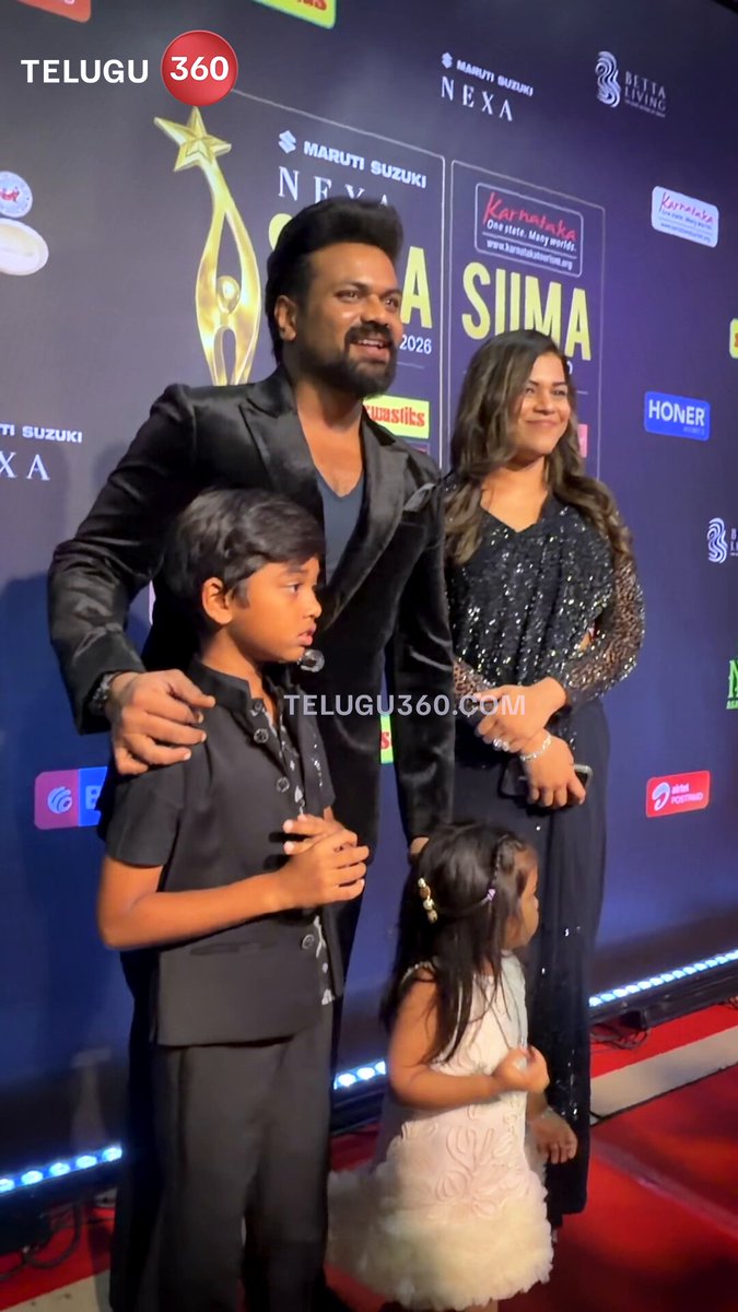 #ManchuManoj along with his family at #SIIMA 2026 event at Bangalore