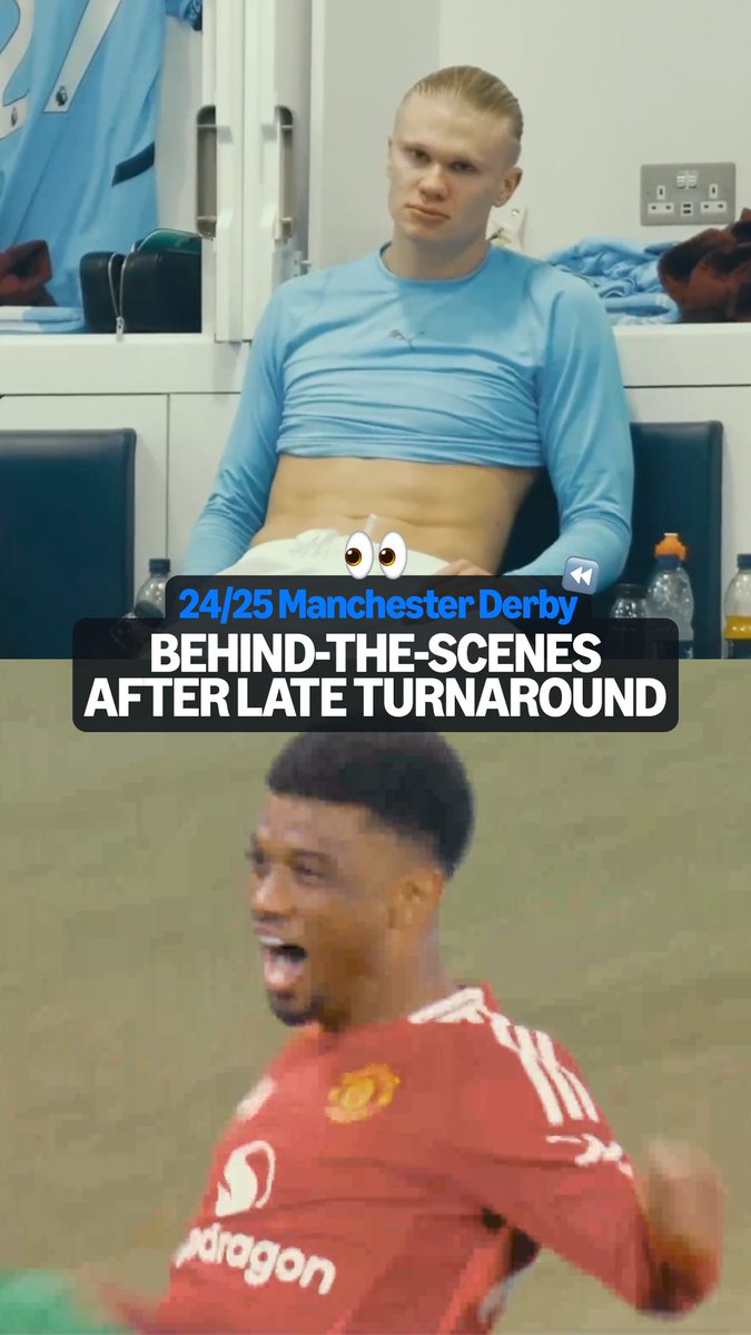 🔵⚽️ 36' Gvardiol 🔴⚽️ 88' Bruno F 🔴⚽️ 90' Amad Go behind-the-scenes from THAT Manchester Derby turnaround in 24/25 ⏮️