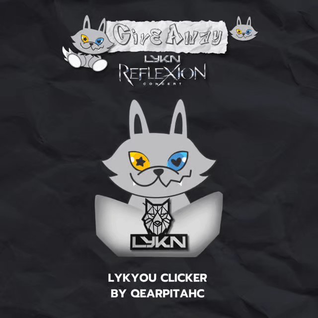 ꒰ྀི১ pls kindly rt ໒꒱ིྀ 𑣲⋆ giveaway for #LYKNReflexionConcert 🐺 LYKYOU Clicker 3D model 15 ea. — คลิ๊กเกอร์ไลค์ยู ห้อยเป็นพวงกุญแจได้ แจกฟรีหน้าคอนคับ เค้าสเก็ตขึ้นโม/ลงสีเอง มี 15 ชิ้นค่ะ มารับกันได้นะคะ 🙇🏼‍♂️ ( rt &amp; show this post ) 🗓️ 24 Oct 2026 📍Impact Arena