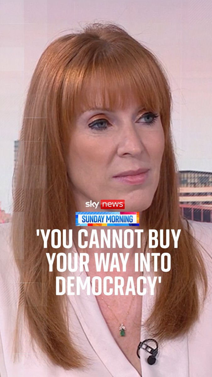 Angela Rayner has said Labour is legislating to ensure 'secure elections that are for the people, and that you can't buy your way into our democracy'. Her comments to Rachel Johnson come as Reform UK received two record-breaking donations totalling £72m in 48 hours. 🔗