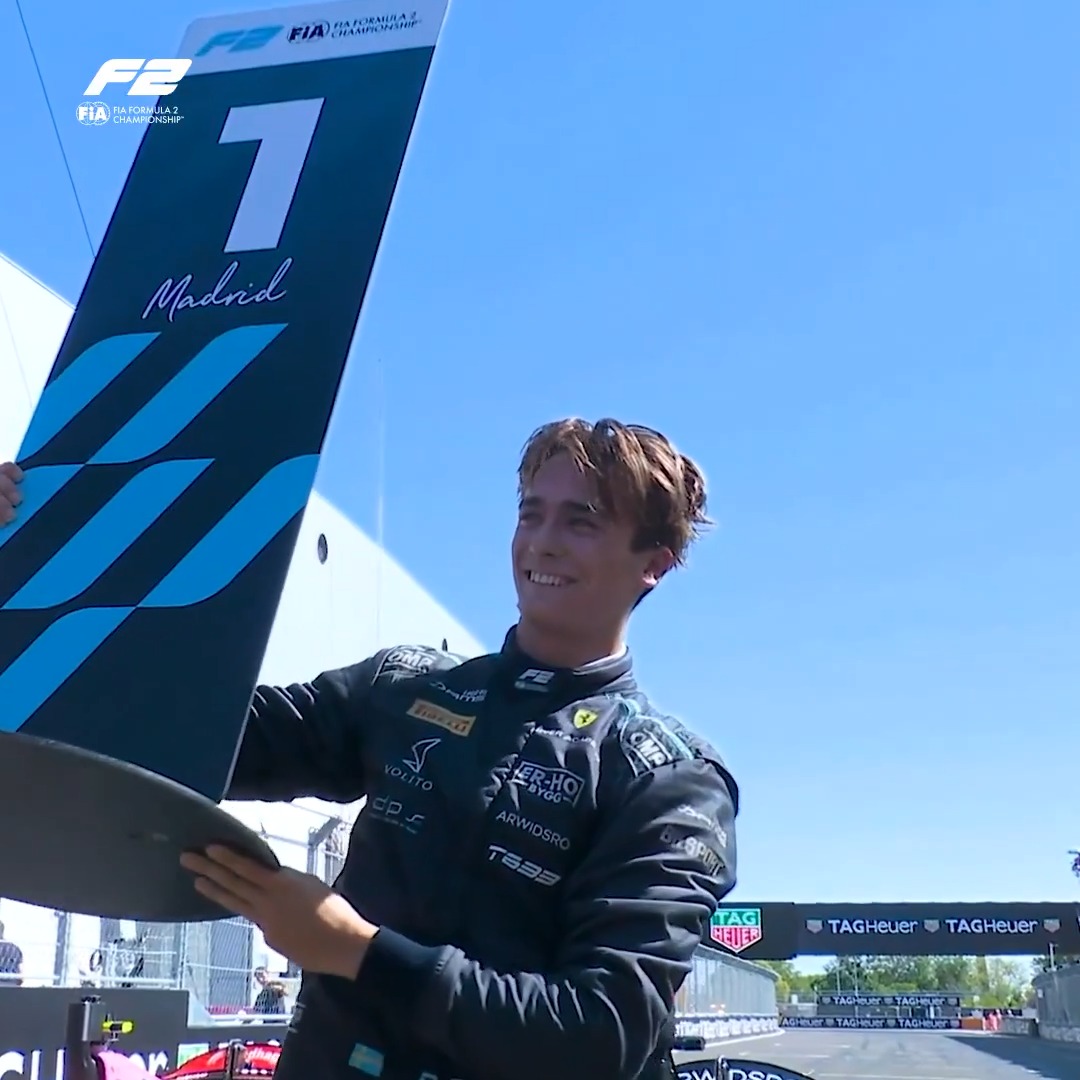 WHAT. A. WEEKEND. 🤩 Pole position and a Feature Race victory for Dino Beganovic on our Madrid debut! 🏆☝️ #F2 #SpanishGP | Ferrari Driver Academy