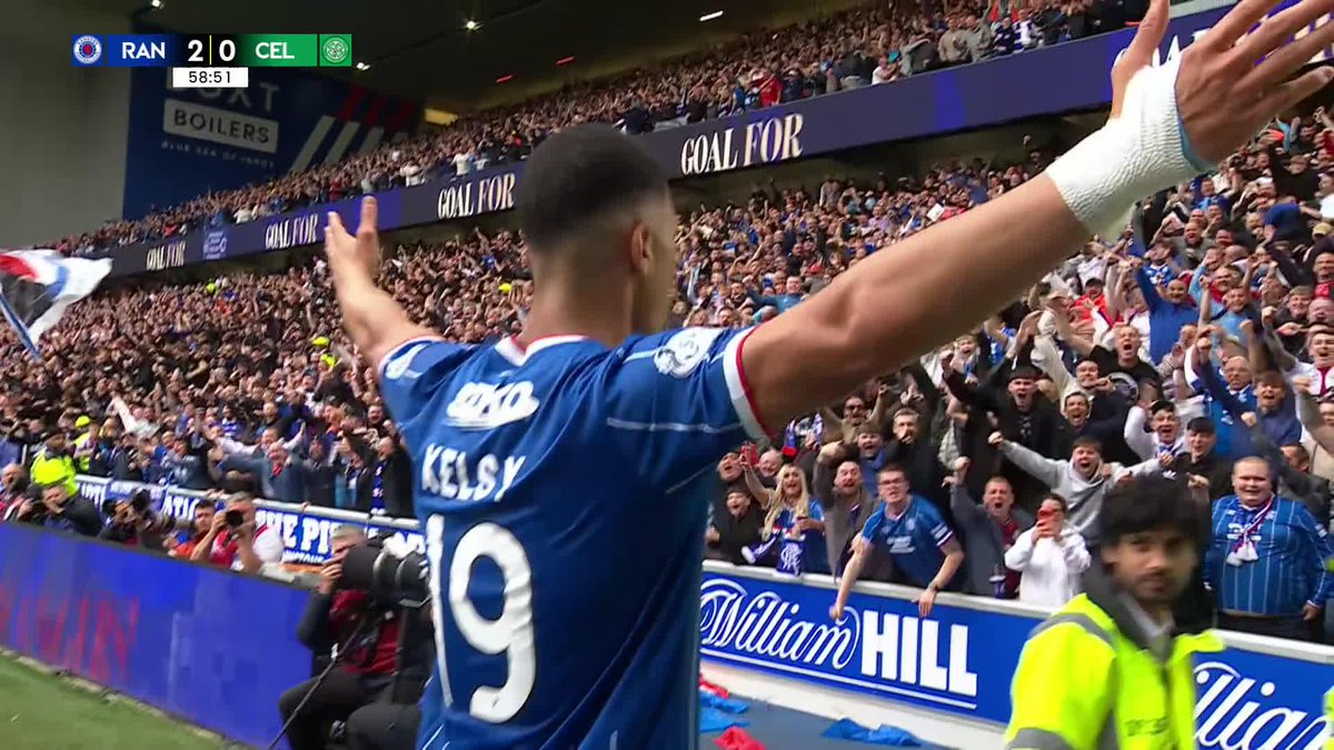 "What a moment for the Venezuelan!" 🎙️ Kevin Kelsy doubles Rangers Football Club's lead and the home side have tightened their grip on this Quarter Final now 🔵 #PremierSportsCup | SPFL
