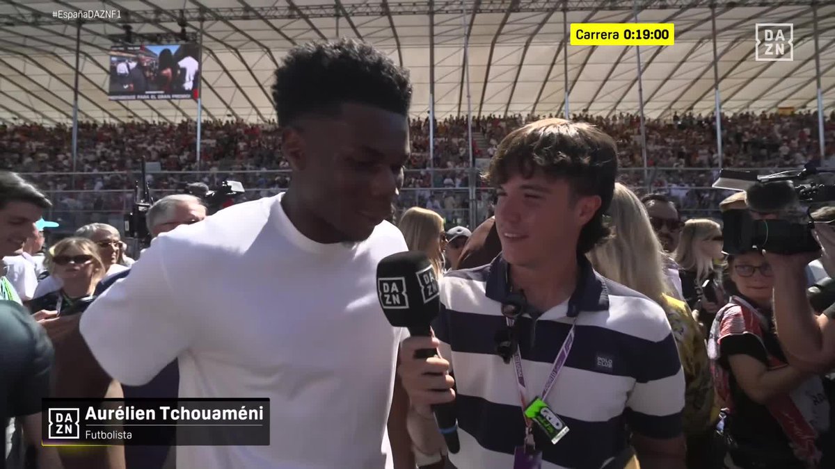 A Aurélien Tchouaméni le mola la estrategia de la F1 🤓 #EspañaDAZNF1 🇪🇸 #MADRING