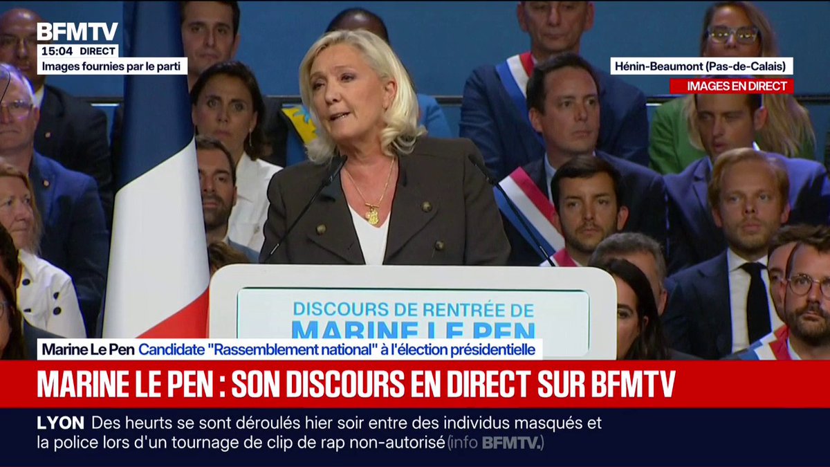 Présidentielle: "C'est un combat contre les forces du déclin", déclare Marine Le Pen, candidate "Rassemblement national" à la présidentielle