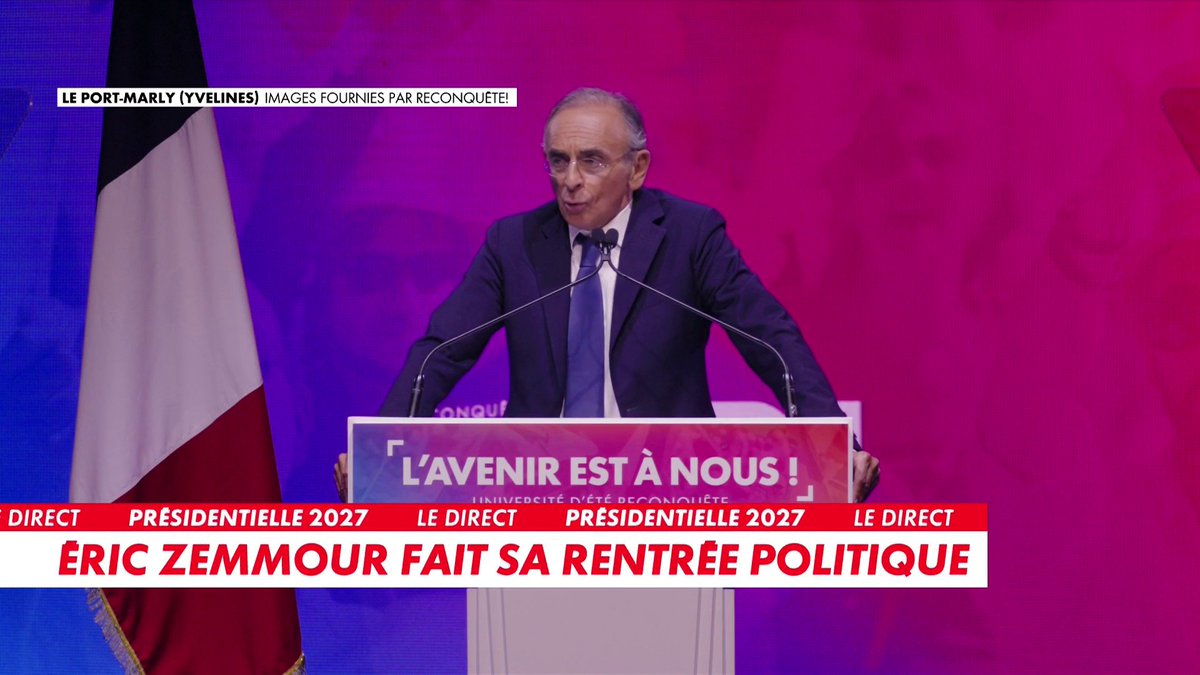 Éric Zemmour, lors de son discours de rentrée dans les Yvelines : «Nous sommes, à Reconquête, le seul parti d’une République libre» Toute l'info est à retrouver sur