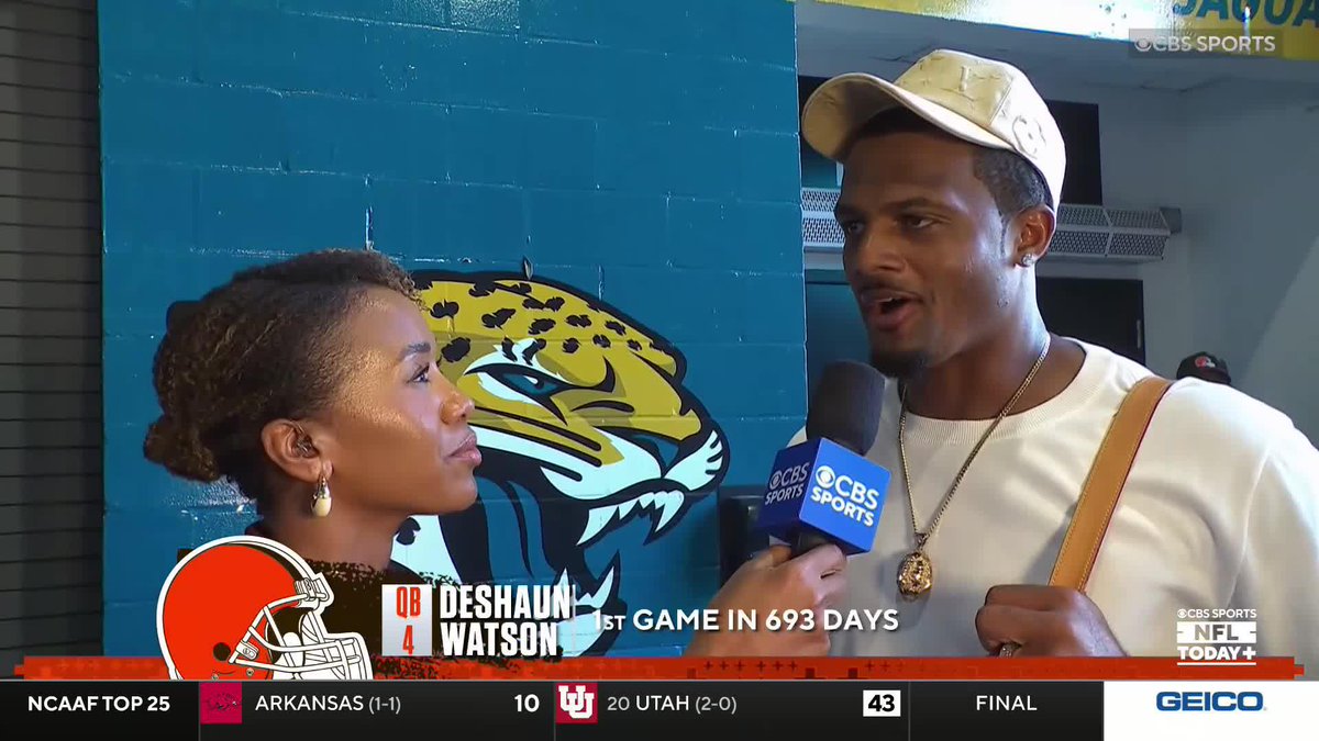 "I'm just ready to go out there, cut it loose and have fun." Deshaun Watson is with our Tiffany Blackmon ahead of Browns-Jags.