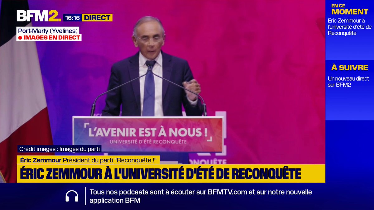 Éric Zemmour, président du parti Reconquête!: 'Il faut ce que je réclame depuis des années, la remigration" #BFM2