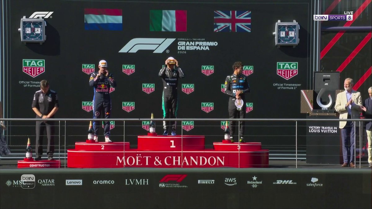 🏆 مراسم تتويج الإيطالي كيمي أنتونيلي بلقب جائزة كندا الكبرى للفورمولا 1 🏆🏎️ 🥇 كيمي أنتونيلي - مرسيدس 🏆🏎️ 🥈ماكس فيرستابن - ريد بول 🏆🏎️ 🥉لاندو نوريس - مكلارين #SpanishGP