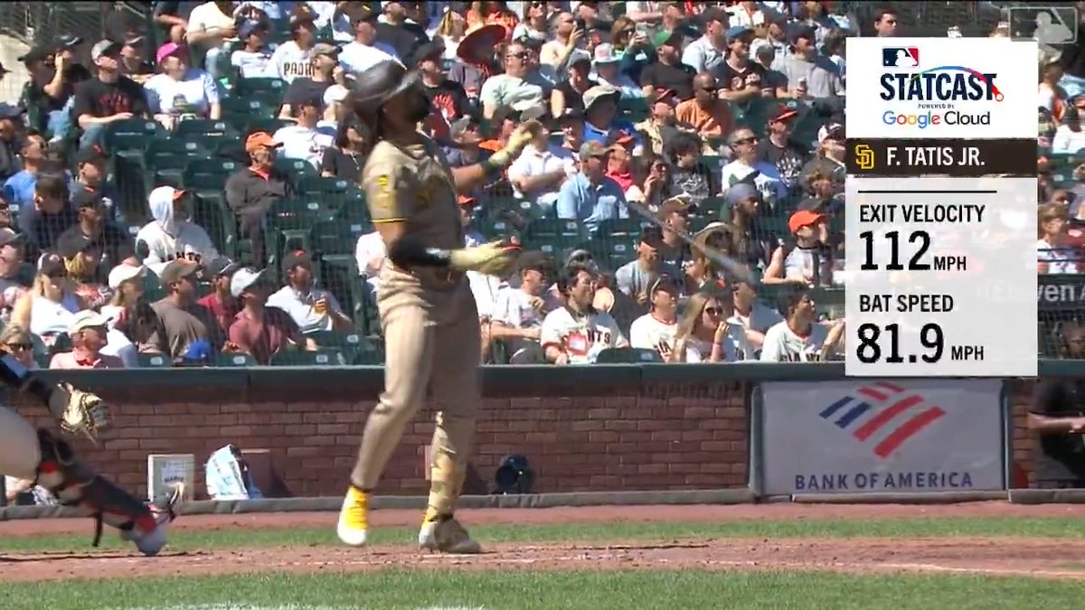 Fernando Tatis Jr.'s bat speed is simply unreal 😱 (MLBStats x @GoogleCloud)
