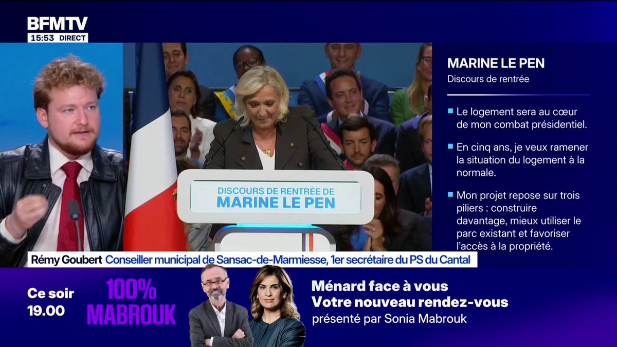 "Sur la question du logement, la priorité nationale est une fraude", estime Rémy Goubert, Premier secrétaire du PS du Cantal, alors que Marine Le Pen plaide pour "la priorité nationale"