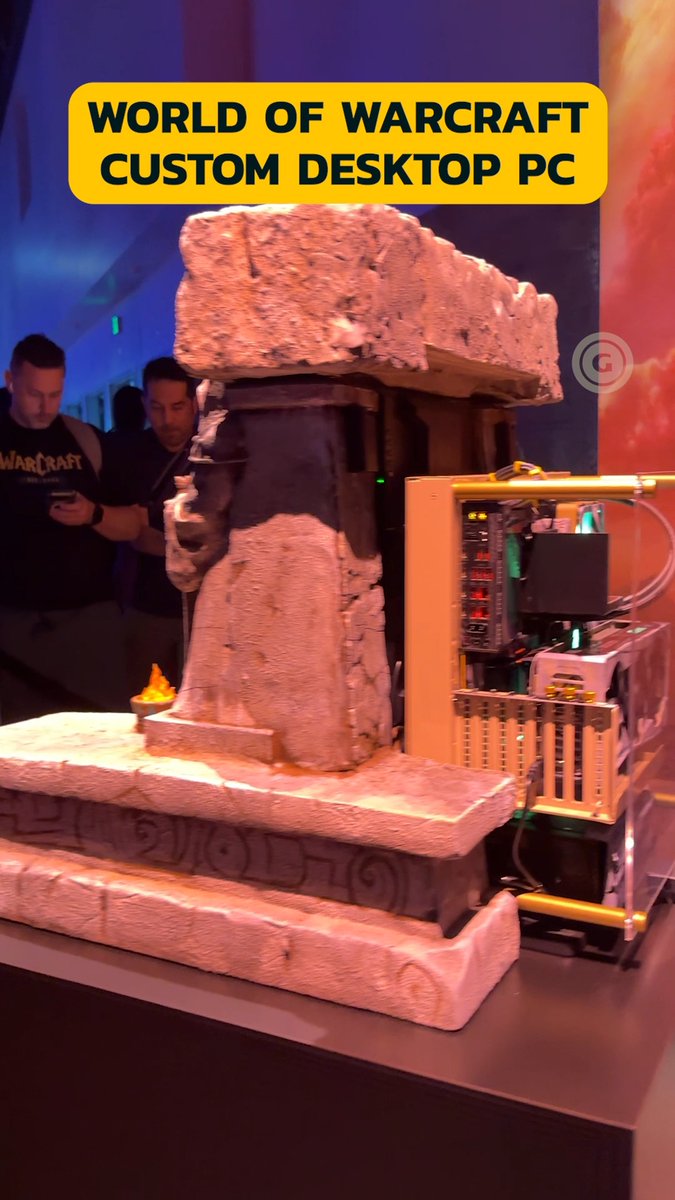 Check out this custom Dark Portal World of Warcraft PC at #Blizzcon created by Blue Horse Studios & PeachieTech. It comes with a AORUS GeForce RTX 5080 MASTER 16GB GPU, the AMD Ryzen 9850X3D CPU and 32GBs of Corsair Dominator Titanium DDR5 RAM. Fans at the event can enter a raffle with a chance to take it home! 👀