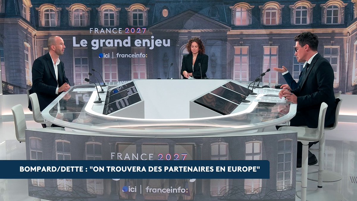 🔴🗣️ Nucléaire : "La sortie du nucléaire est la bonne solution", affirme Manuel Bompard. S'il ne fixe plus nécessairement l'échéance à 2050, il appelle à "mettre le paquet sur le renouvelable, sur la rénovation thermique". #LeGrandEnjeu #Canal16