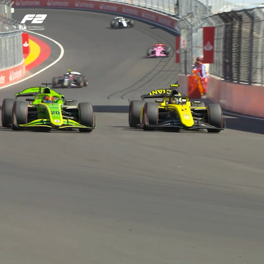 WHAT A MOVE! 😱 A dummy and a late dive from Joshua Dürksen to claim P4 in the Feature Race! 👏🇵🇾 #F2 #SpanishGP