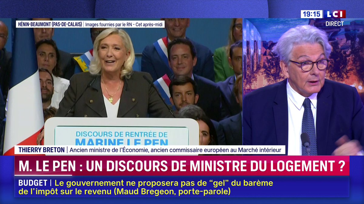 ๐ "Le logement est ร lโarrรชt en France car les taux dโintรฉrรชt ont explosรฉ." Selon Thierry Breton, un couple empruntant sur 20 ans doit dรฉsormais rembourser 300 000 โฌ, contre 275 000 โฌ lโan dernier, soit "25 000 โฌ de plus, car les taux dโintรฉrรชt sont passรฉs de 3,4 % ร 4,4 %"