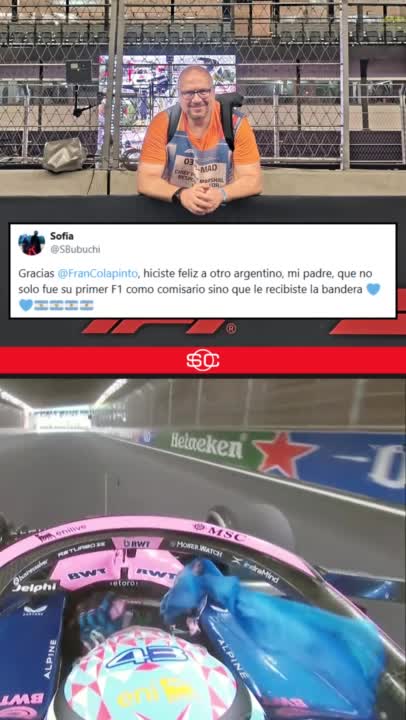 "Gracias Franco Colapinto, hiciste feliz a otro argentino... mi padre" 🇦🇷 ¡Sí, el marshal que le dio la bandera a Franco es ARGENTINO! 📺 #SpanishGP | Toda la temporada de #F1 por #DisneyPlus Plan Premium