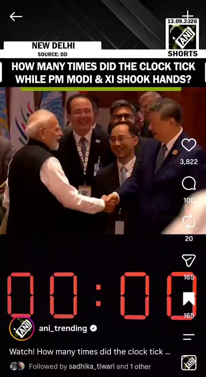 Peak Journalism! Pro-BJP propaganda agency ANI went so far as to count the exact number of seconds PM Modi shook hand with Chinese President Xi Jinping.
