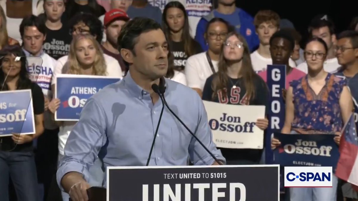 Sen. Jon Ossoff (D-GA) calls opponent Rep. Mike Collins (R-GA) a "scandal pinata" for alleged ties to white supremacist groups and him being under investigation for illegal misuse of tax dollars: "Every time you shake him, more misdeeds fall out."