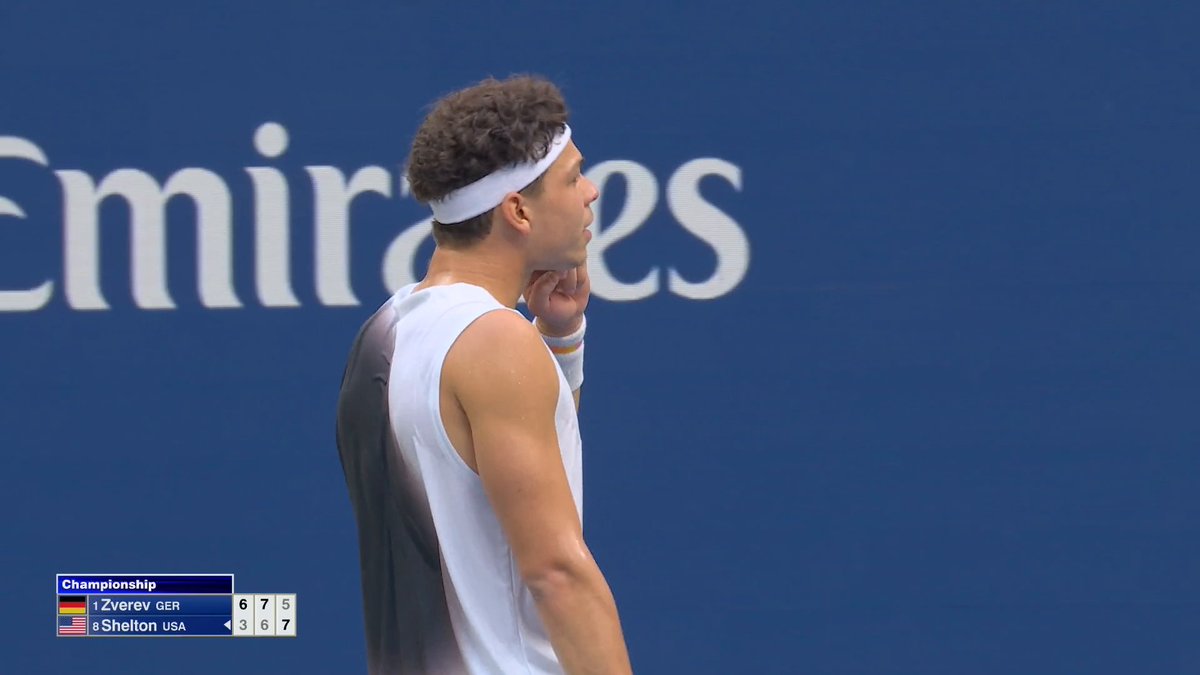BEN SHELTON ISN'T GOING DOWN EASY 😤 This is the first set any American man has won in a Major final since Andy Roddick at 2009 Wimbledon 🔥